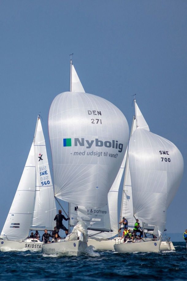 Keelboat race training in False Bay off Gordons Bay