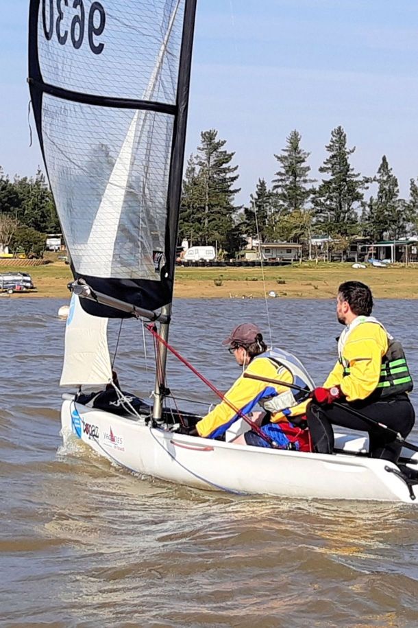 Topper Topaz dinghy sailing at Theewater