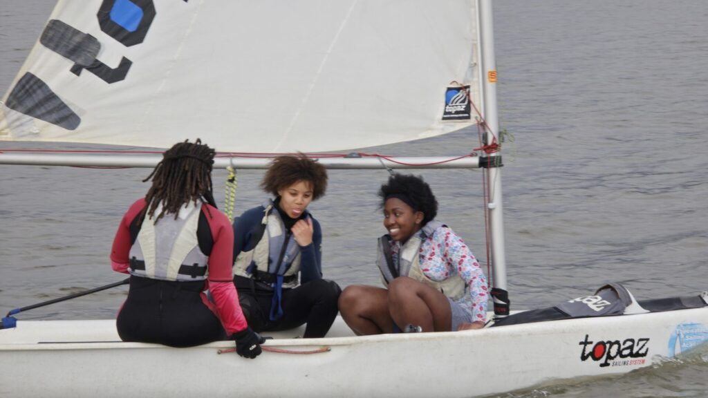 Youth dinghy sailing camps in the Western Cape - Girls having fun